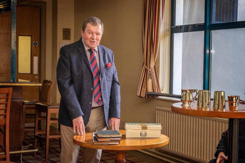 Adrian Long, Nephew of J J Long Secretary of Muskerry 1935-1944, presenting the Long Tankards won by his late Uncle to Muskerry.